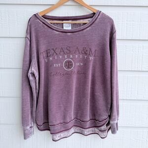 Texas A&M Distressed Burnout Sweatshirt  Maroon Large